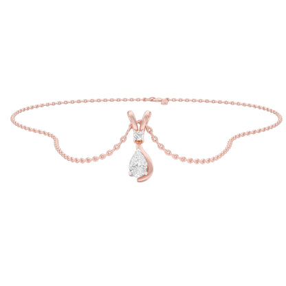 The Velocity Round Pear Diamond Pendant 18 KT / Rose Gold
