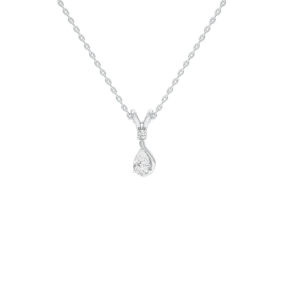 The Velocity Round Pear Diamond Pendant 18 KT / White Gold