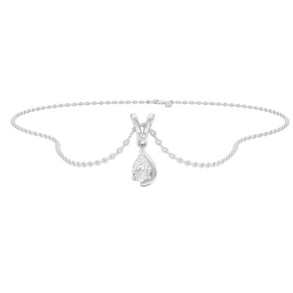 The Velocity Round Pear Diamond Pendant 18 KT / White Gold