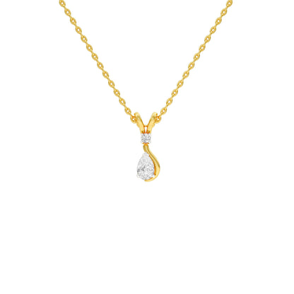 The Velocity Round Pear Diamond Pendant 18 KT / Yellow Gold