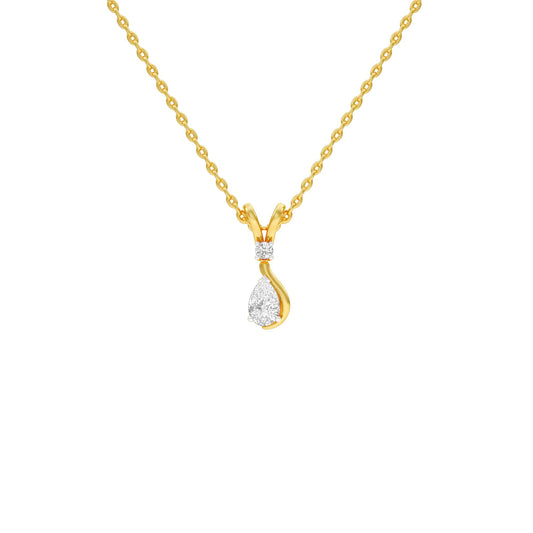 The Velocity Round Pear Diamond Pendant 18 KT / Yellow Gold