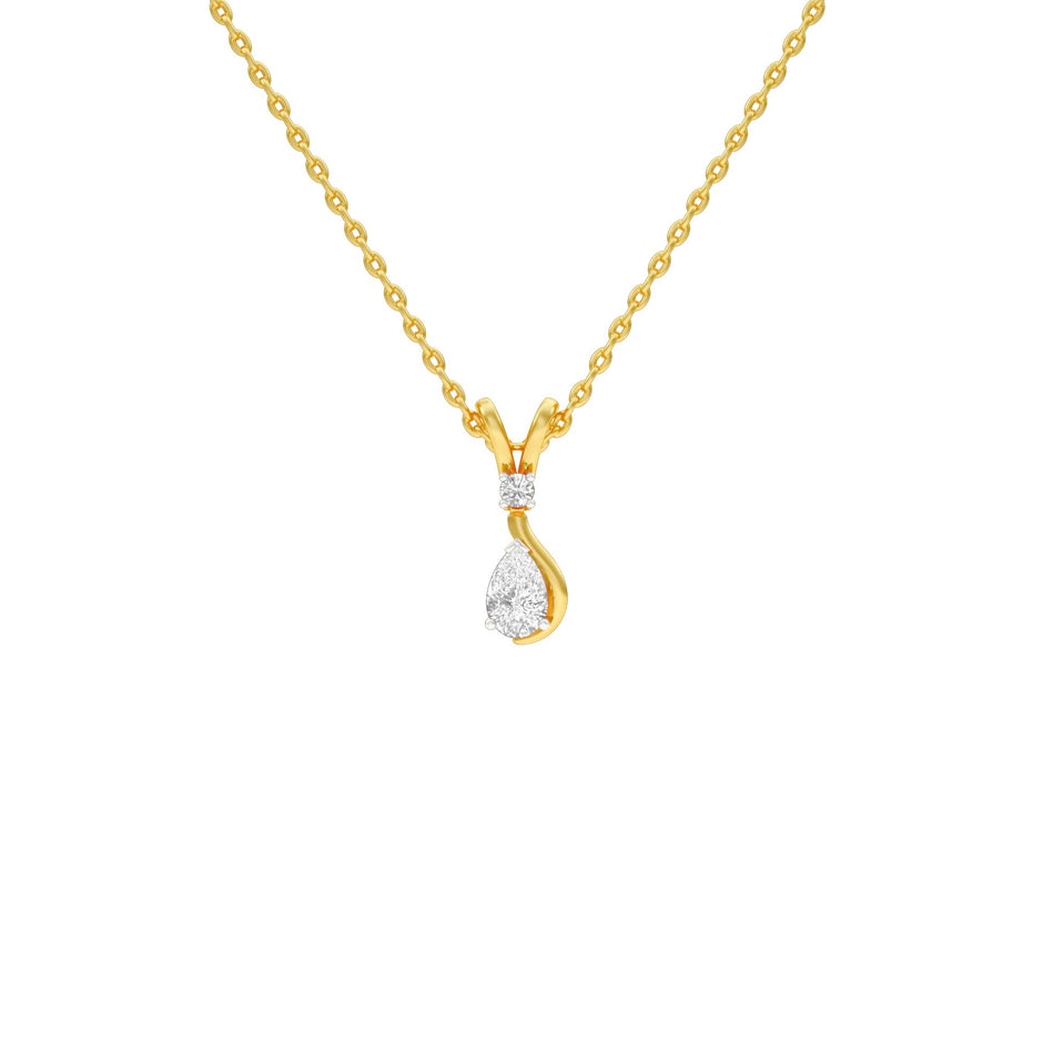 The Velocity Round Pear Diamond Pendant 18 KT / Yellow Gold