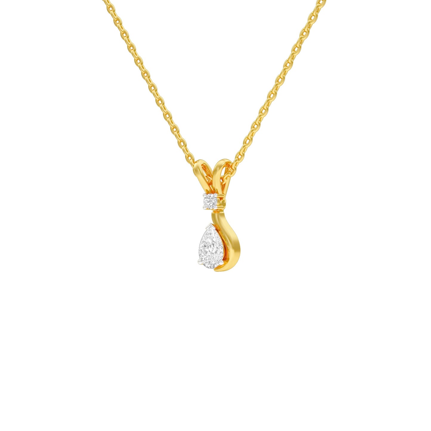 The Velocity Round Pear Diamond Pendant 18 KT / Yellow Gold