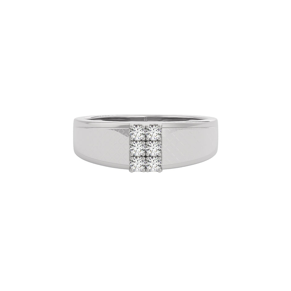 Edgy Side Diamond Men's Ring
