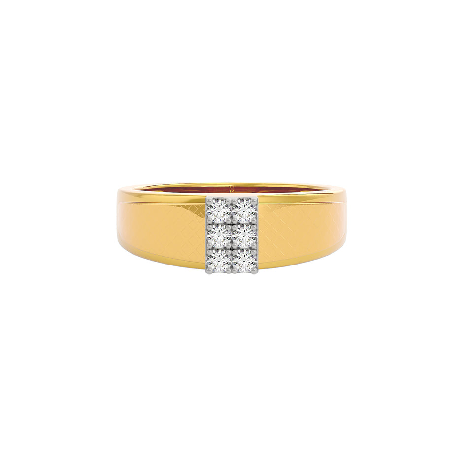 Edgy Side Diamond Men's Ring
