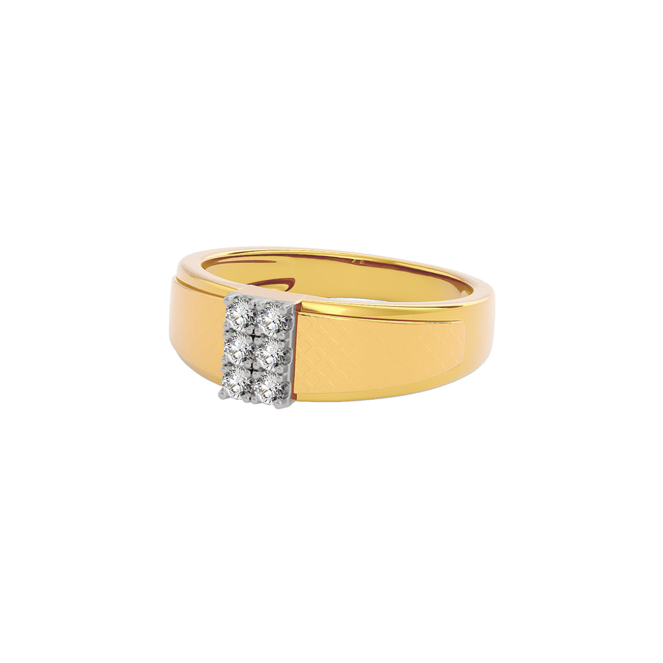 Edgy Side Diamond Men's Ring