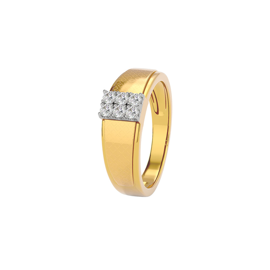 Edgy Side Diamond Men's Ring