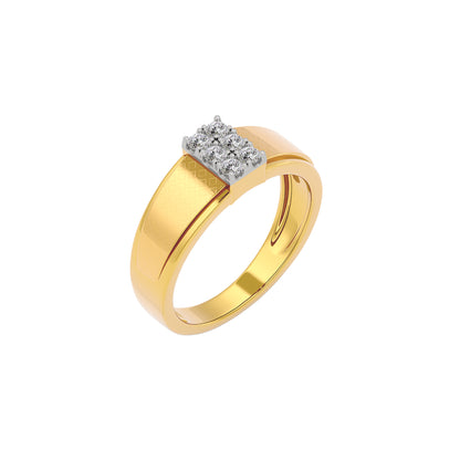 Edgy Side Diamond Men's Ring