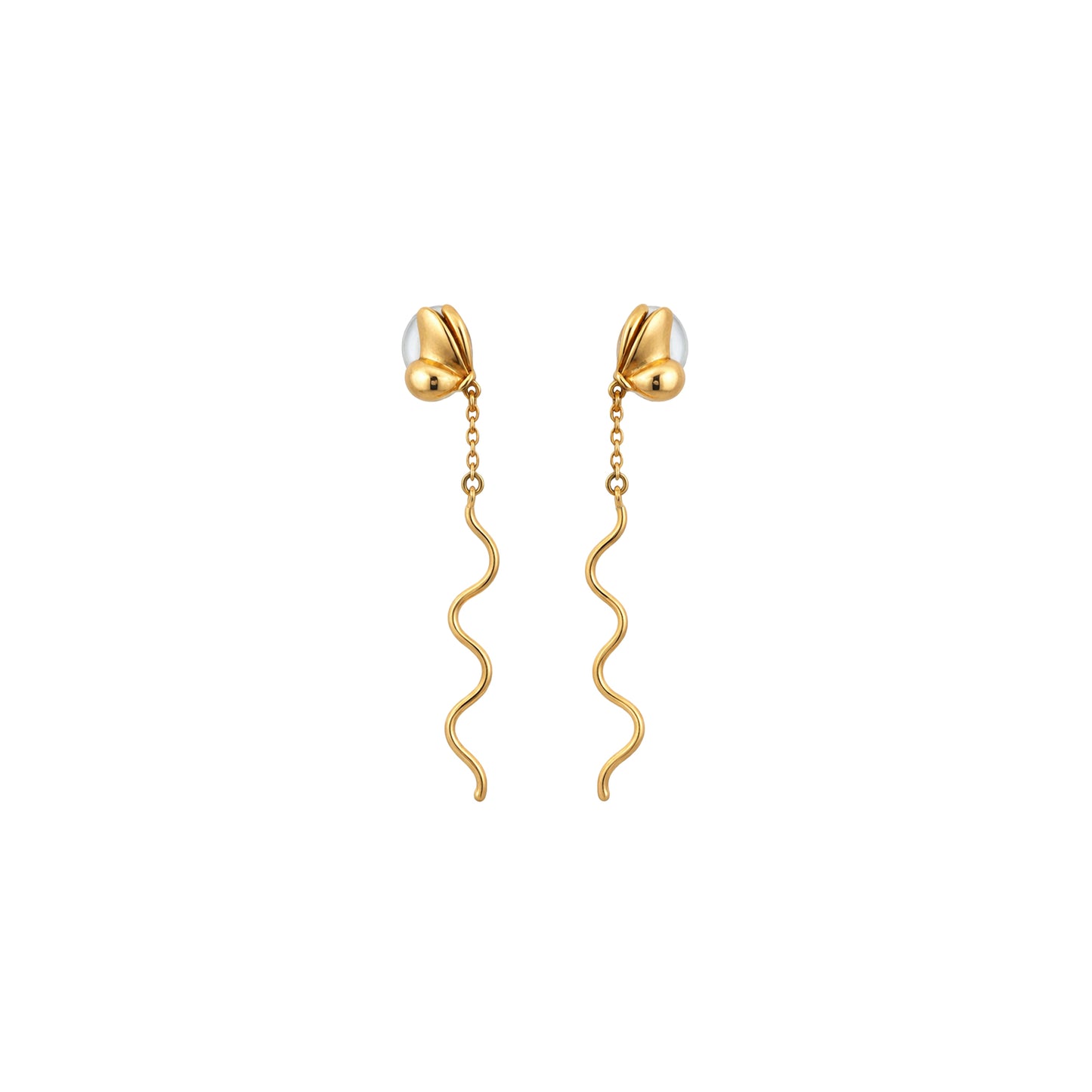 Golden Flow Chain Drop Earrings