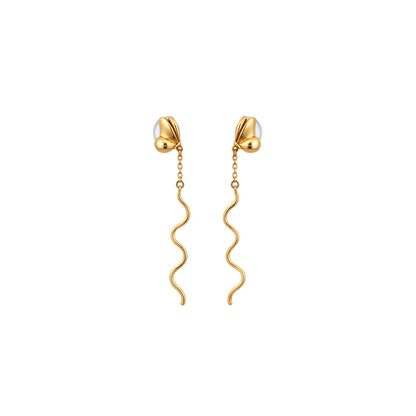 Golden Flow Chain Drop Earrings
