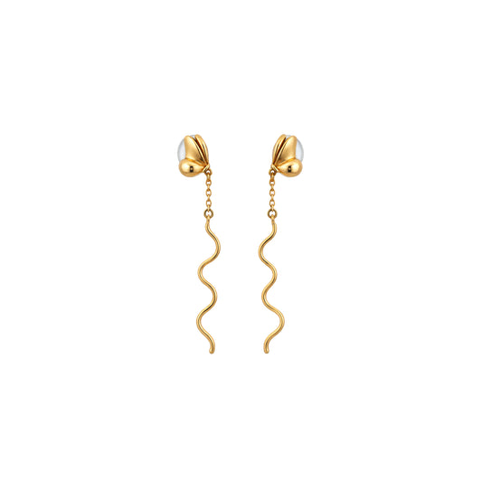Golden Flow Chain Drop Earrings