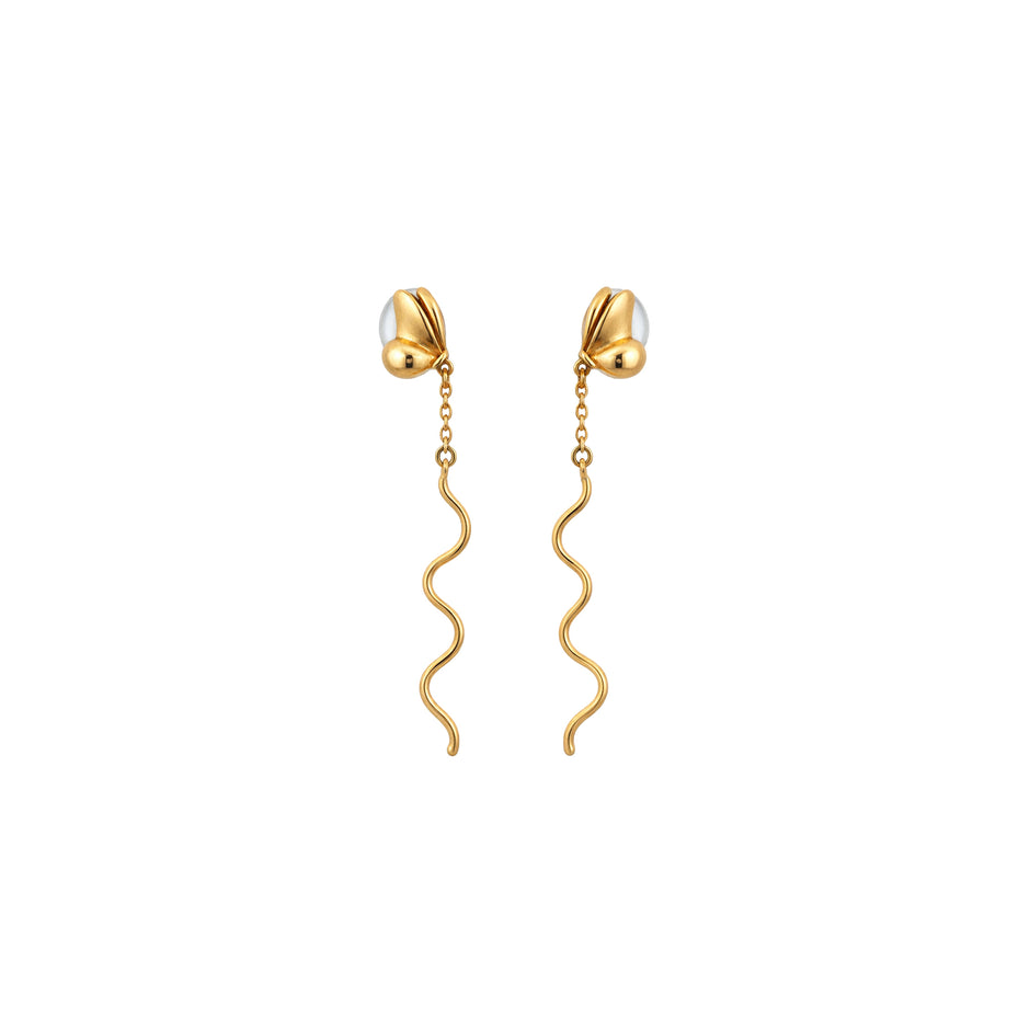 Golden Flow Chain Drop Earrings