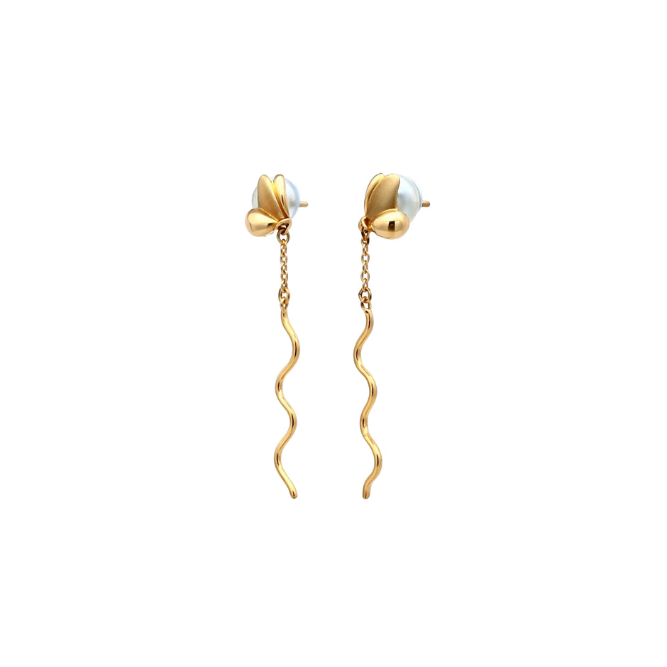 Golden Flow Chain Drop Earrings