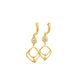 Floral Charm Double Frame Drop Gold Earrings