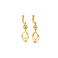 Floral Charm Double Frame Drop Gold Earrings