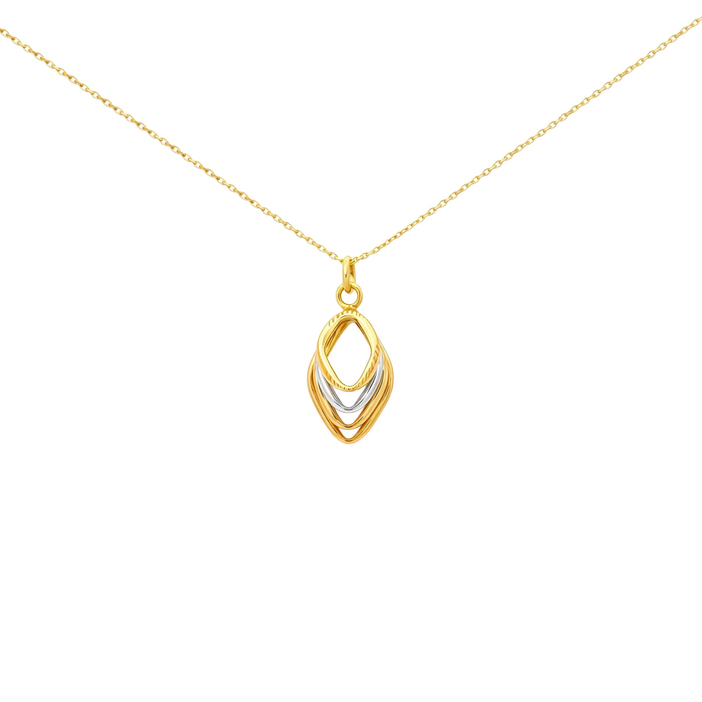Elegant Layers Dual-Tone Drop Pendant