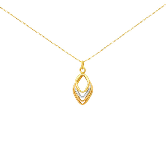 Elegant Layers Dual-Tone Drop Pendant