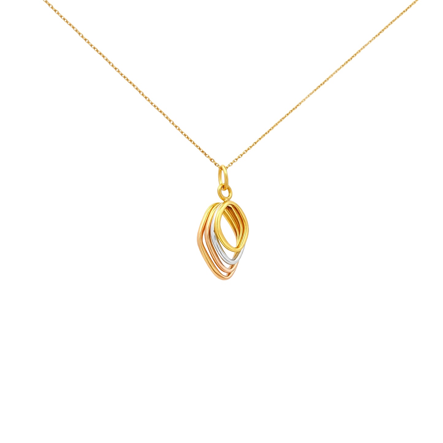Elegant Layers Dual-Tone Drop Pendant