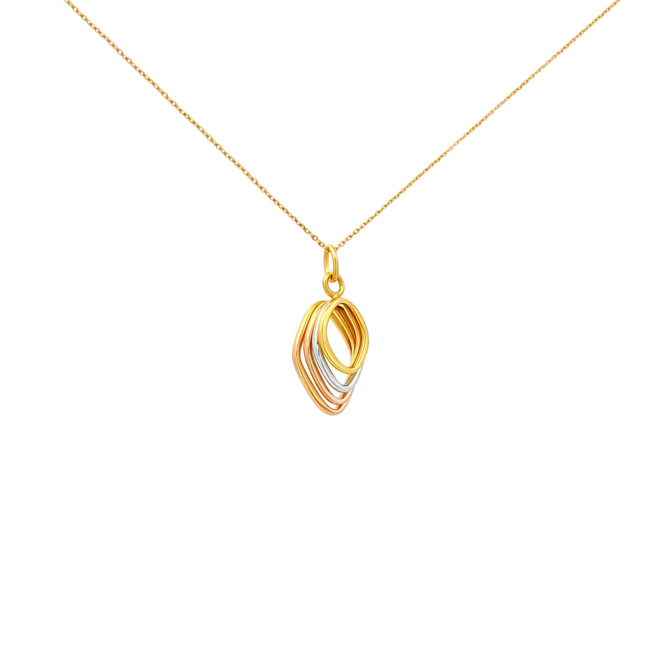 Elegant Layers Dual-Tone Drop Pendant