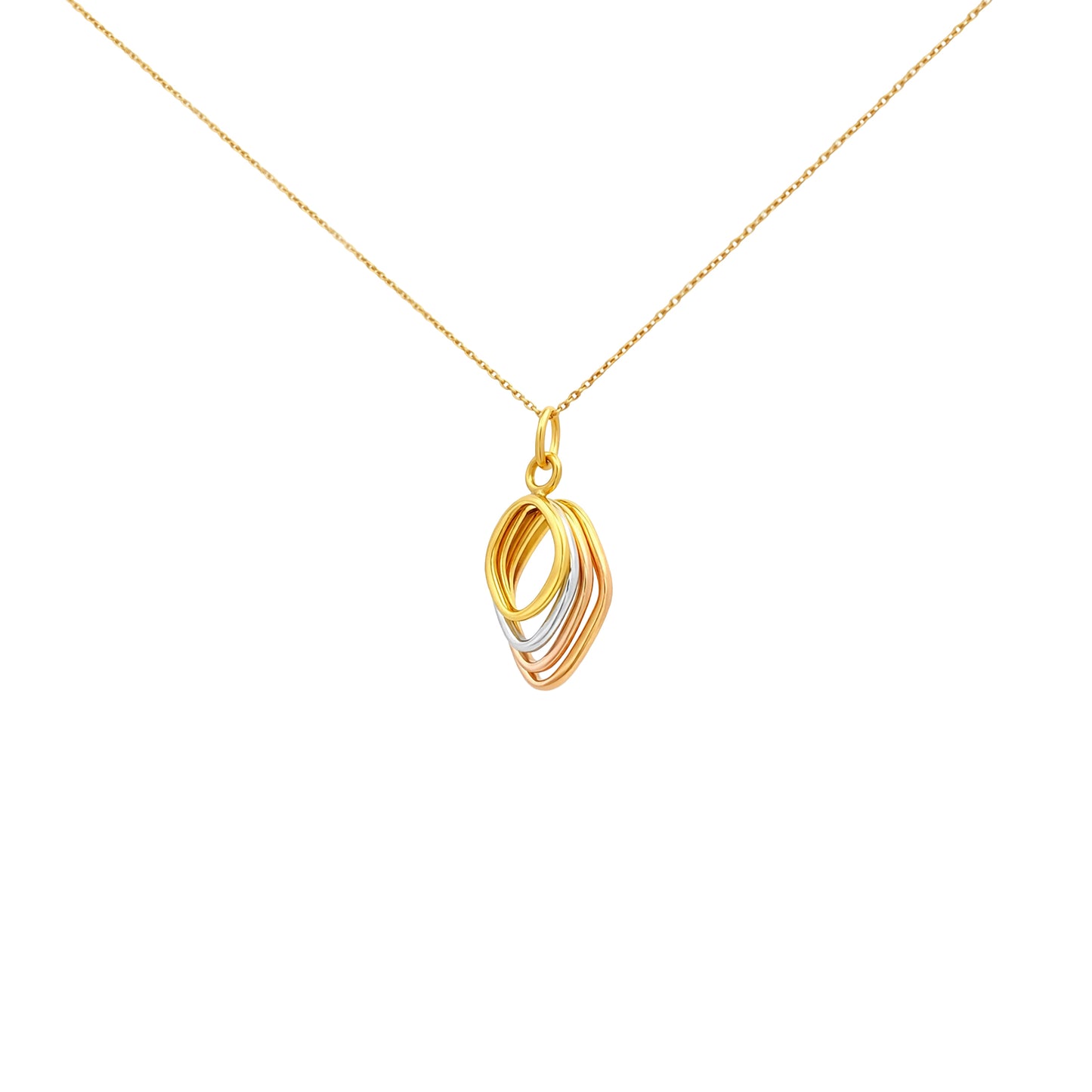 Elegant Layers Dual-Tone Drop Pendant