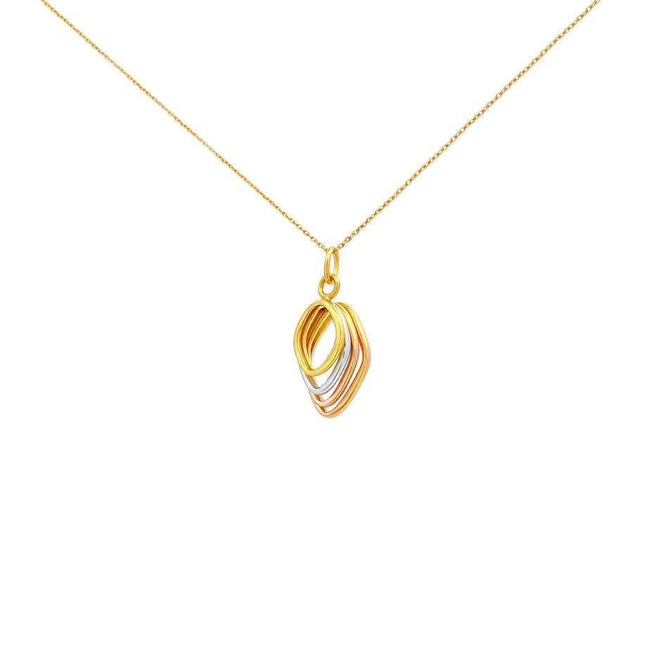 Elegant Layers Dual-Tone Drop Pendant