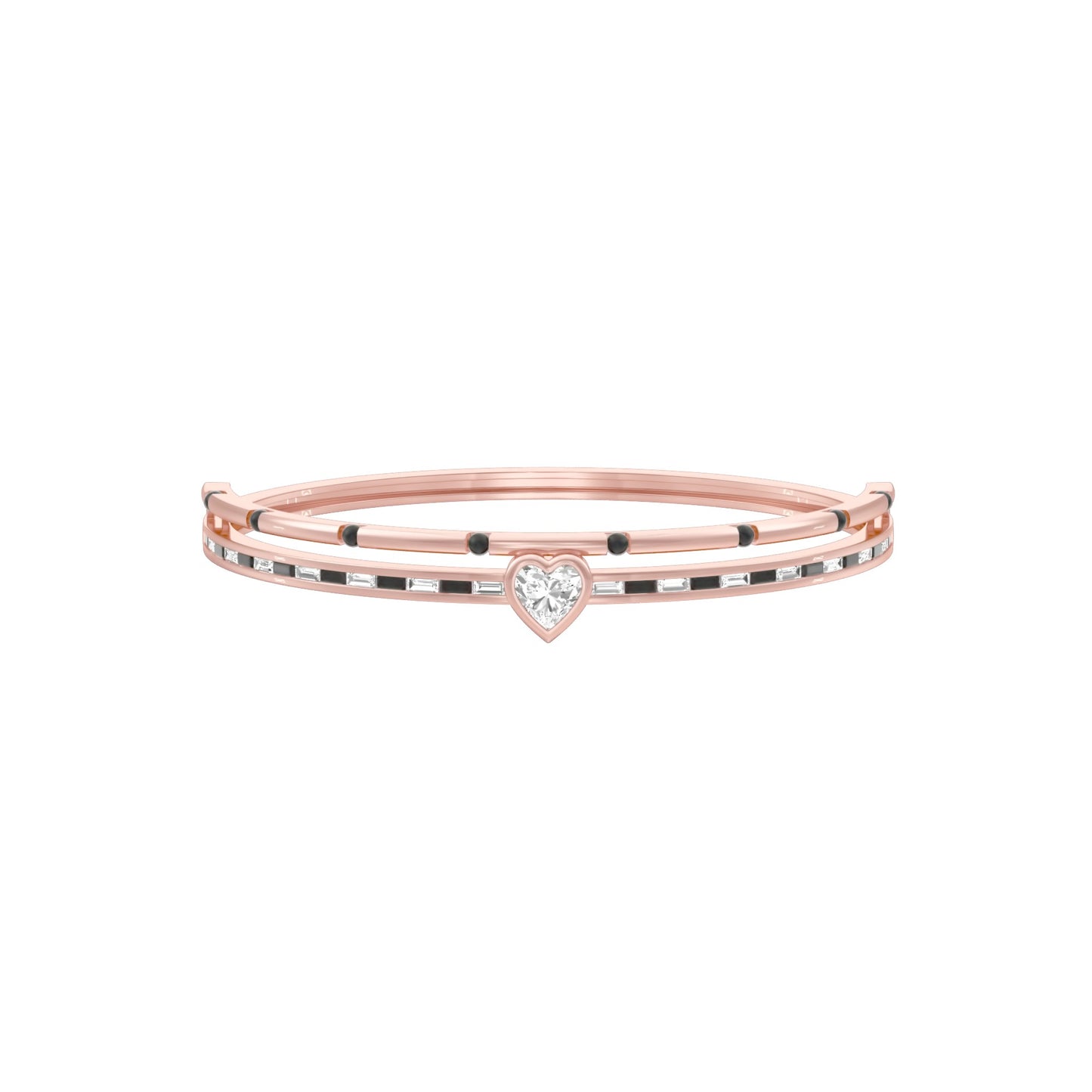 The Anchored Heart Diamond Mangalsutra Bracelet 18 KT / Rose Gold
