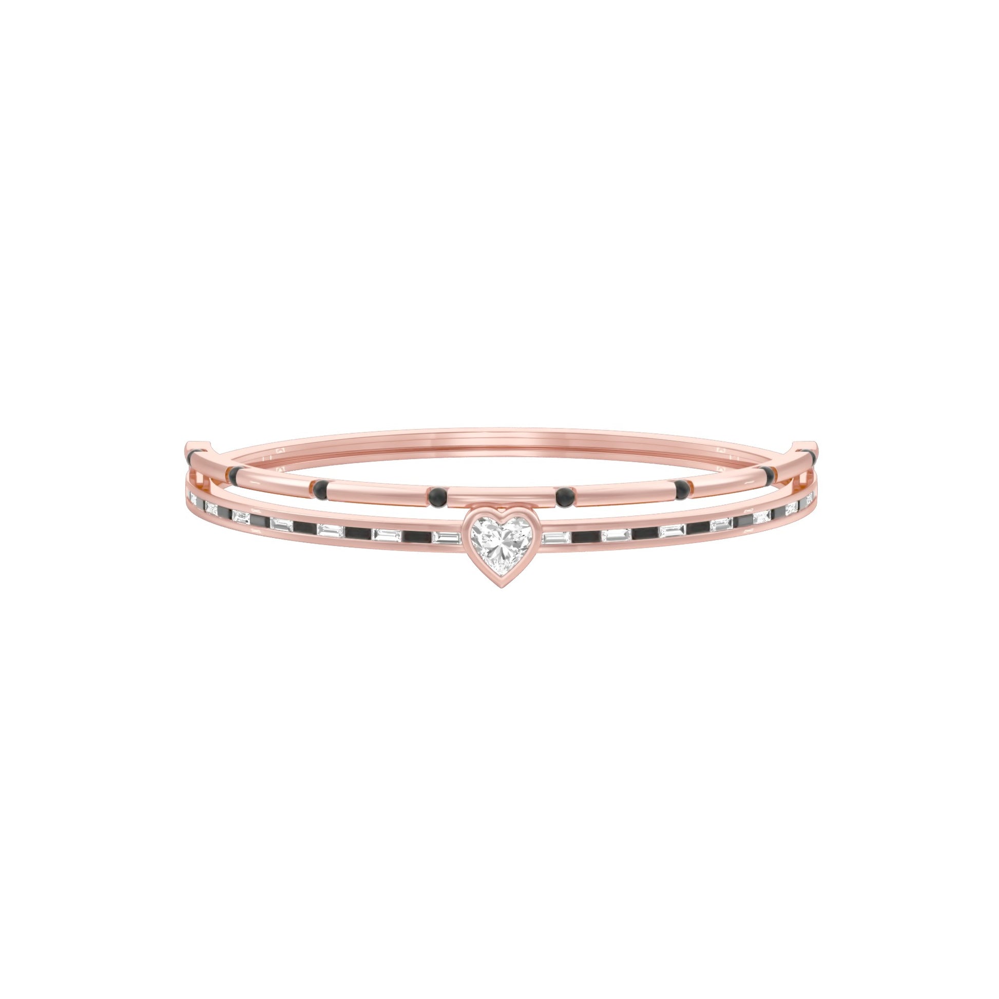 The Anchored Heart Diamond Mangalsutra Bracelet 18 KT / Rose Gold