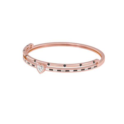 The Anchored Heart Diamond Mangalsutra Bracelet 18 KT / Rose Gold