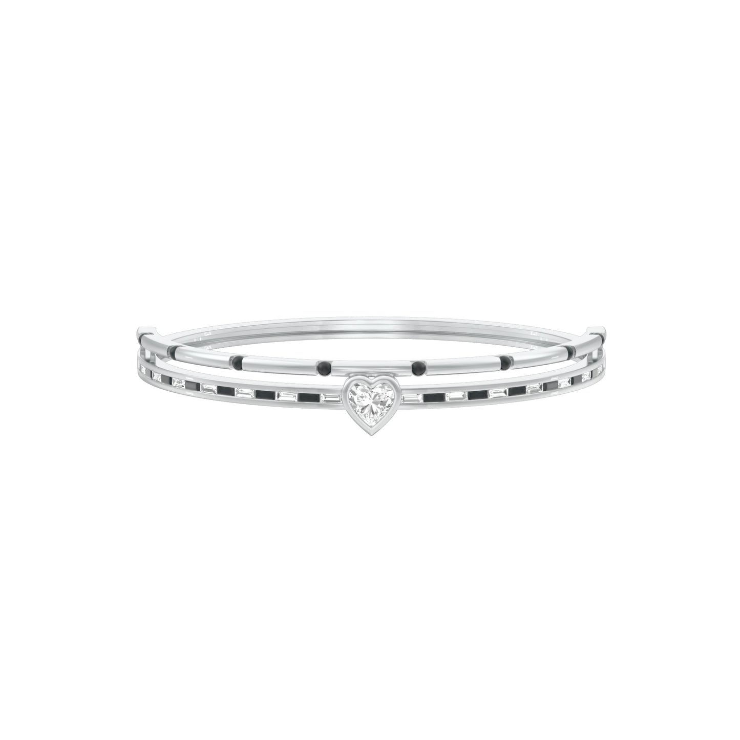 The Anchored Heart Diamond Mangalsutra Bracelet 18 KT / White Gold