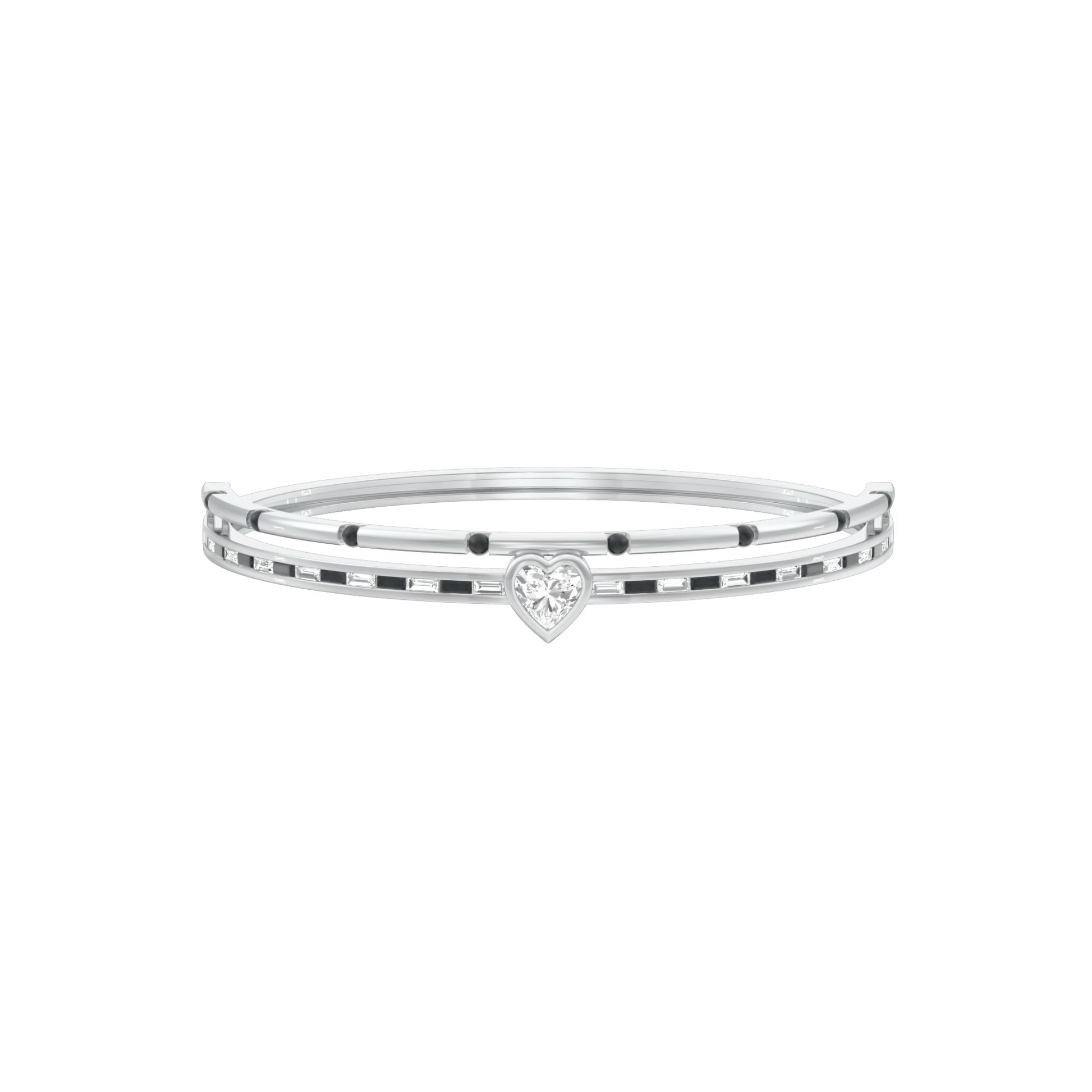 The Anchored Heart Diamond Mangalsutra Bracelet 18 KT / White Gold