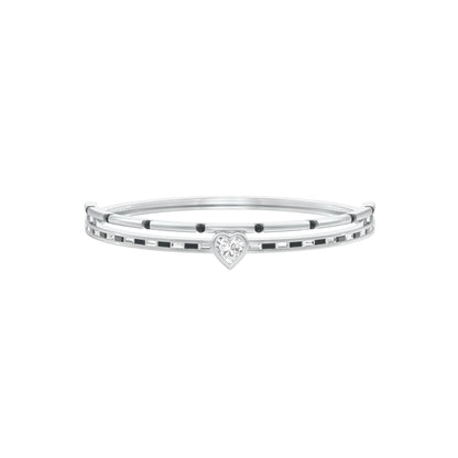 The Anchored Heart Diamond Mangalsutra Bracelet 18 KT / White Gold