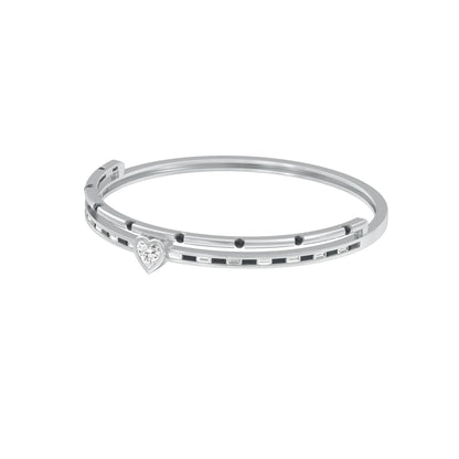 The Anchored Heart Diamond Mangalsutra Bracelet 18 KT / White Gold