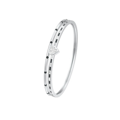The Anchored Heart Diamond Mangalsutra Bracelet 18 KT / White Gold