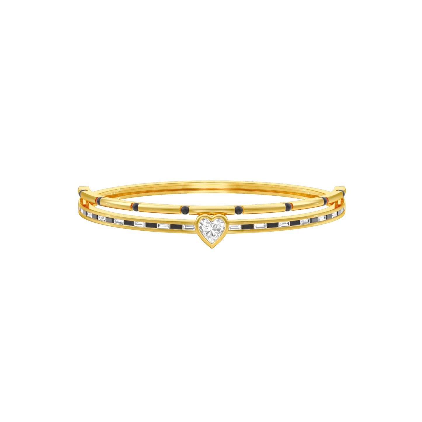 The Anchored Heart Diamond Mangalsutra Bracelet 18 KT / Yellow Gold