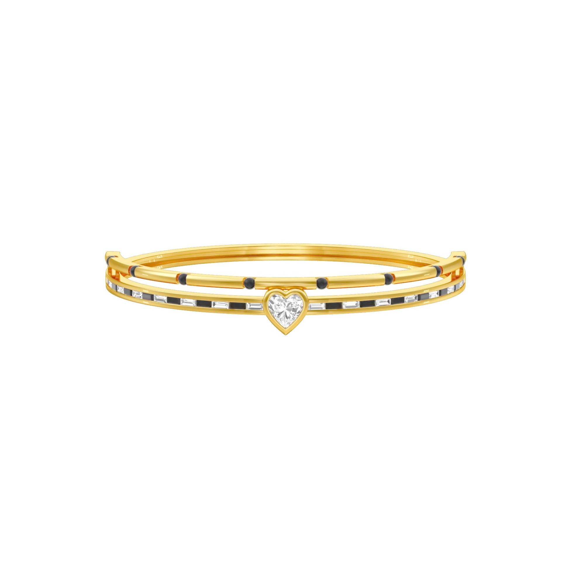 The Anchored Heart Diamond Mangalsutra Bracelet 18 KT / Yellow Gold