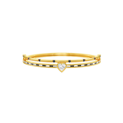The Anchored Heart Diamond Mangalsutra Bracelet 18 KT / Yellow Gold
