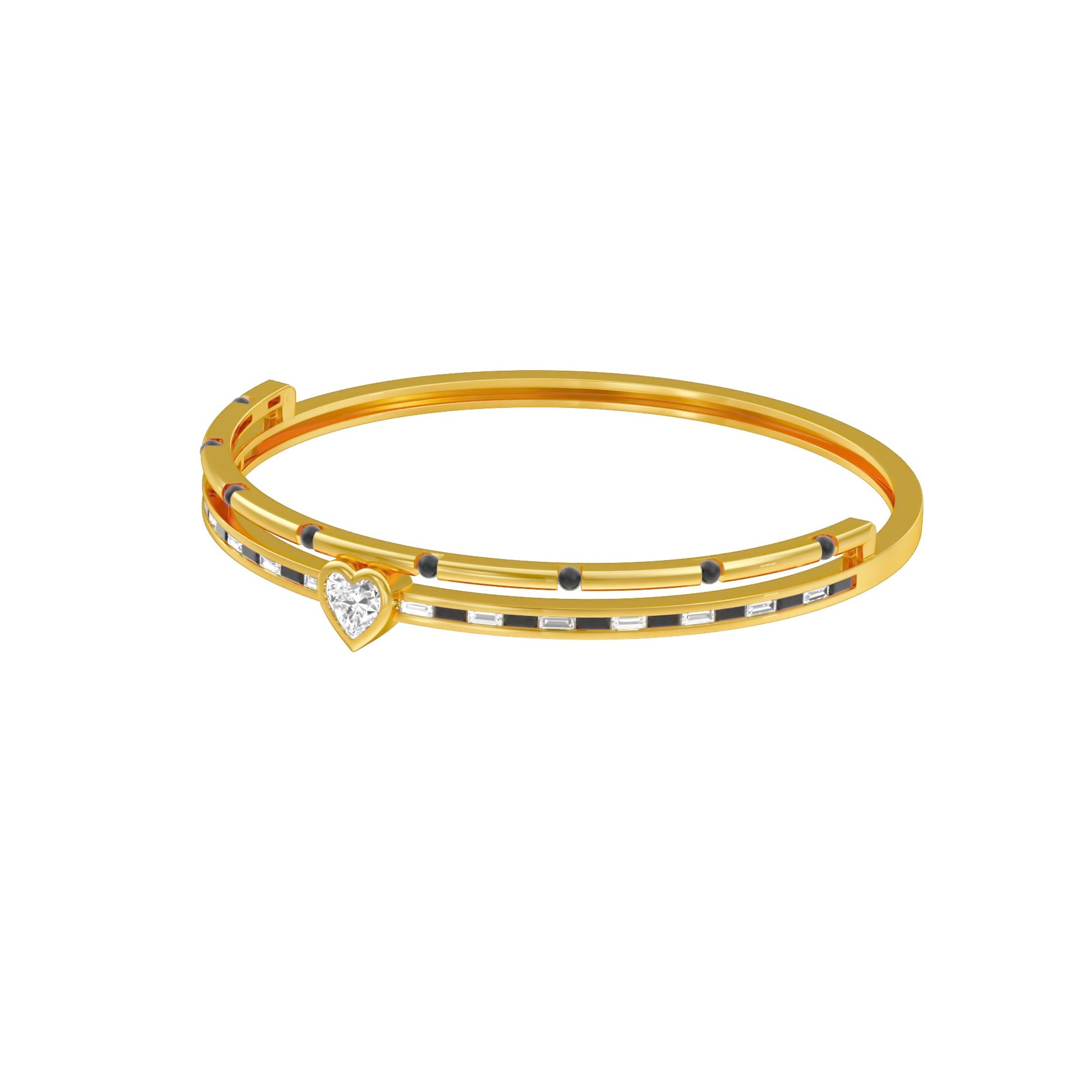 The Anchored Heart Diamond Mangalsutra Bracelet 18 KT / Yellow Gold