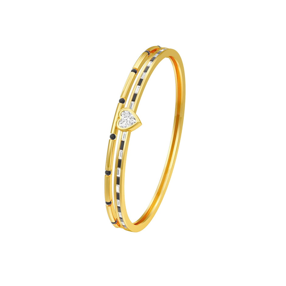 The Anchored Heart Diamond Mangalsutra Bracelet 18 KT / Yellow Gold