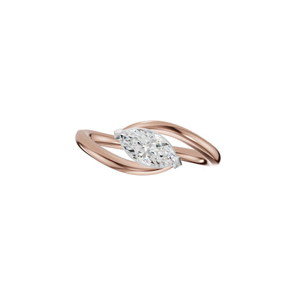 The Iris Marquise Solitaire Diamond Engagement Ring 18 KT / Rose Gold / 18
