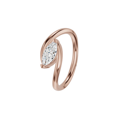The Iris Marquise Solitaire Diamond Engagement Ring 18 KT / Rose Gold / 18