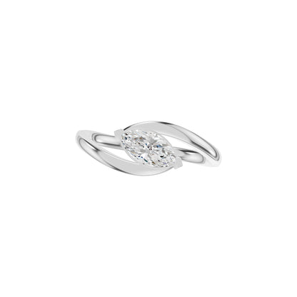 The Iris Marquise Solitaire Diamond Engagement Ring 18 KT / White Gold / 18