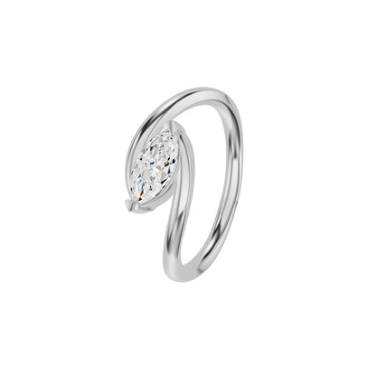 The Iris Marquise Solitaire Diamond Engagement Ring 18 KT / White Gold / 18