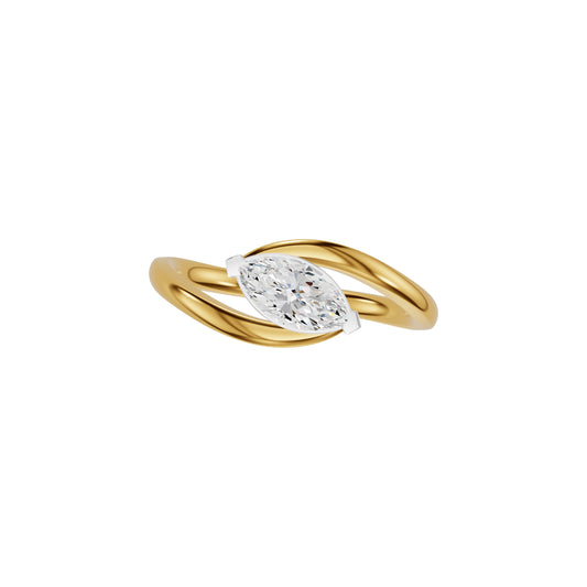 The Iris Marquise Solitaire Diamond Engagement Ring 18 KT / Yellow Gold / 18