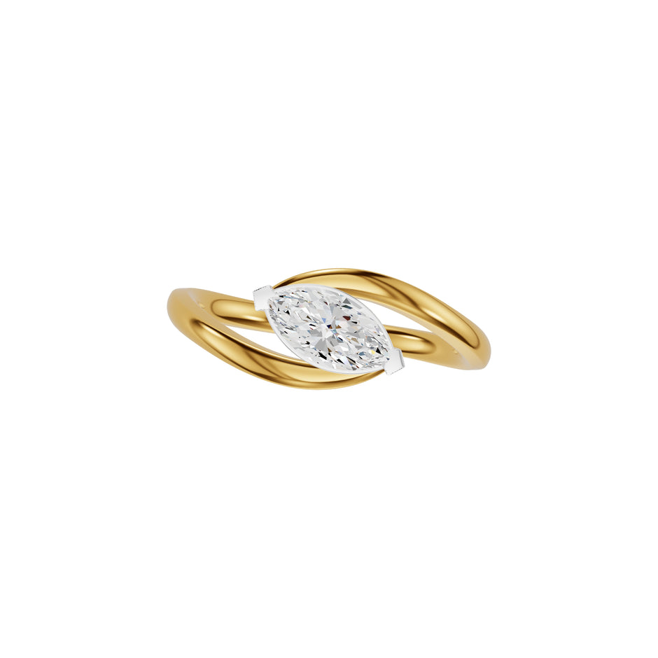 The Iris Marquise Solitaire Diamond Engagement Ring 18 KT / Yellow Gold / 18