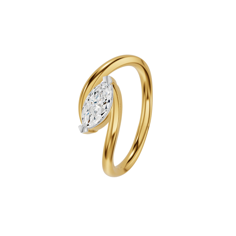 The Iris Marquise Solitaire Diamond Engagement Ring 18 KT / Yellow Gold / 18