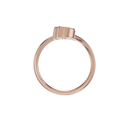 Open Heart Bypass Solitaire Diamond Ring 18 KT / Rose Gold / 18