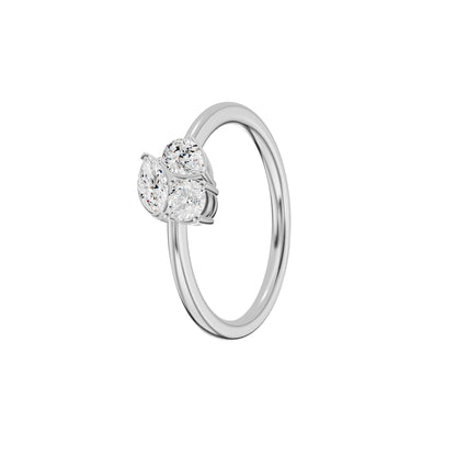 Mixed Shape Three Diamond Ring 18 KT / White Gold / 18