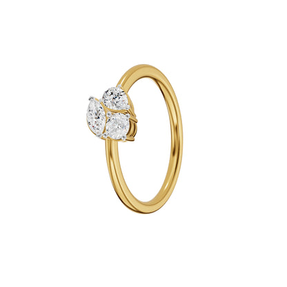 Mixed Shape Three Diamond Ring 18 KT / Yellow Gold / 18