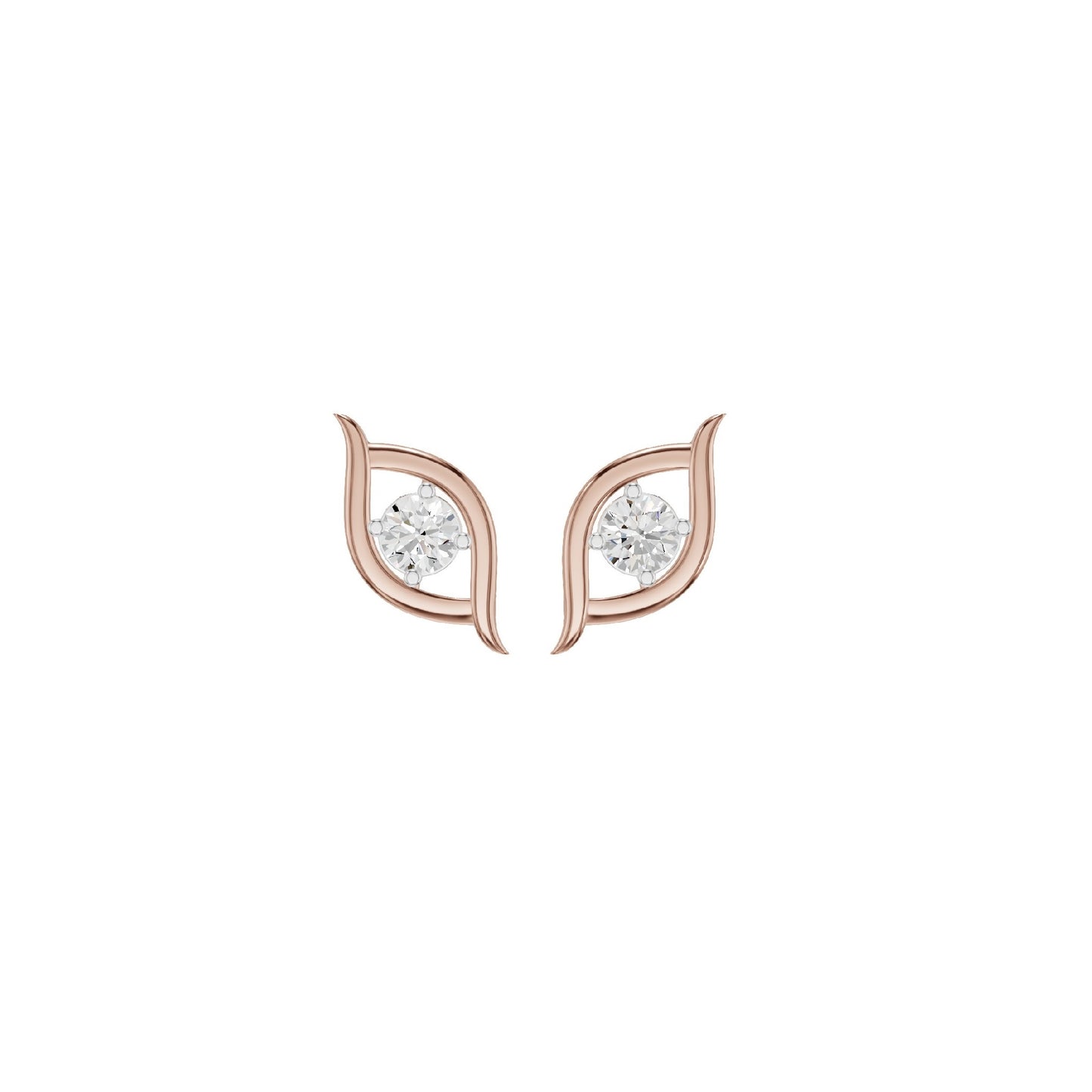 Apple of The Eye Diamond Stud Earrings 18 KT / Rose Gold