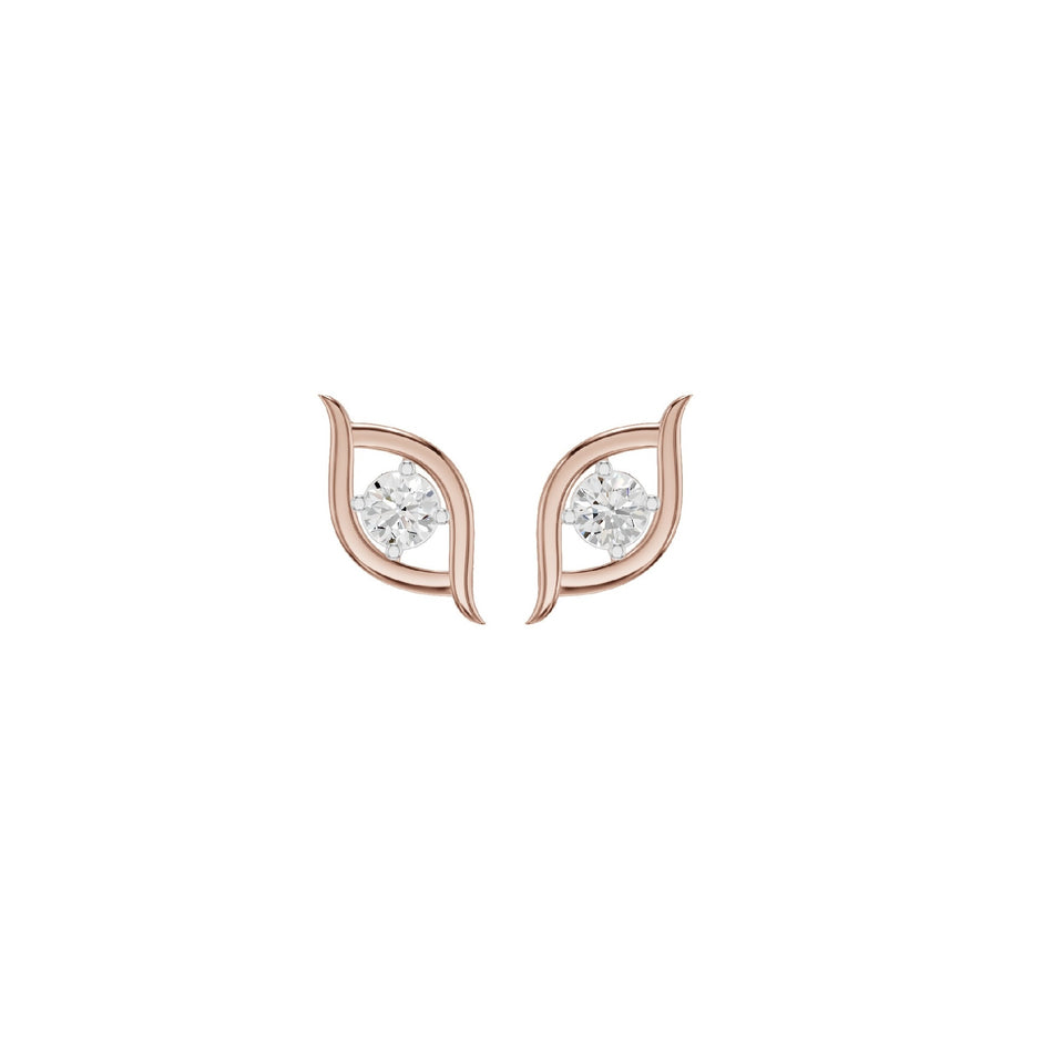 Apple of The Eye Diamond Stud Earrings 18 KT / Rose Gold